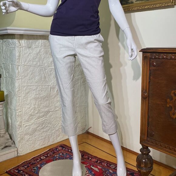 NWT Jules & Leopold Pinstripe Full On Slim Leg Capri Pants - Picture 4 of 13